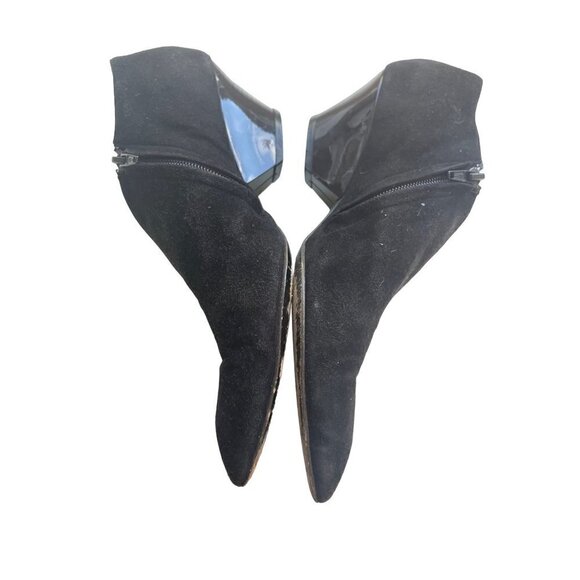 Vintage Donna Karan womens vintage suede ankle boot black size9 - Picture 1 of 8